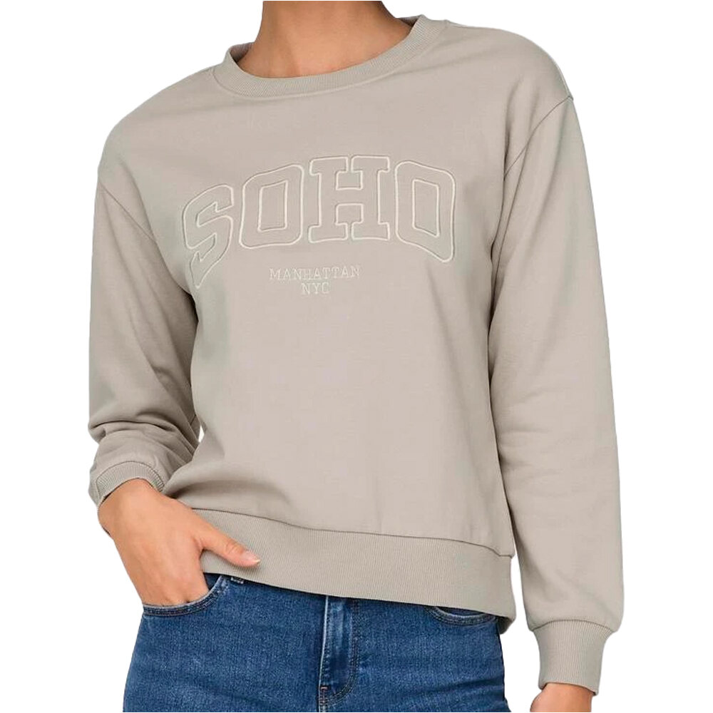 Jaqueline De Yong sudadera mujer PARIS MARRON vista frontal