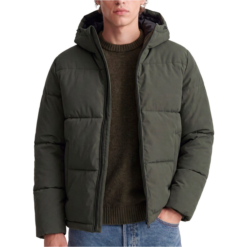 J&J chaquetas hombre JJGALAXY PUFFER JACKET VERDE vista frontal