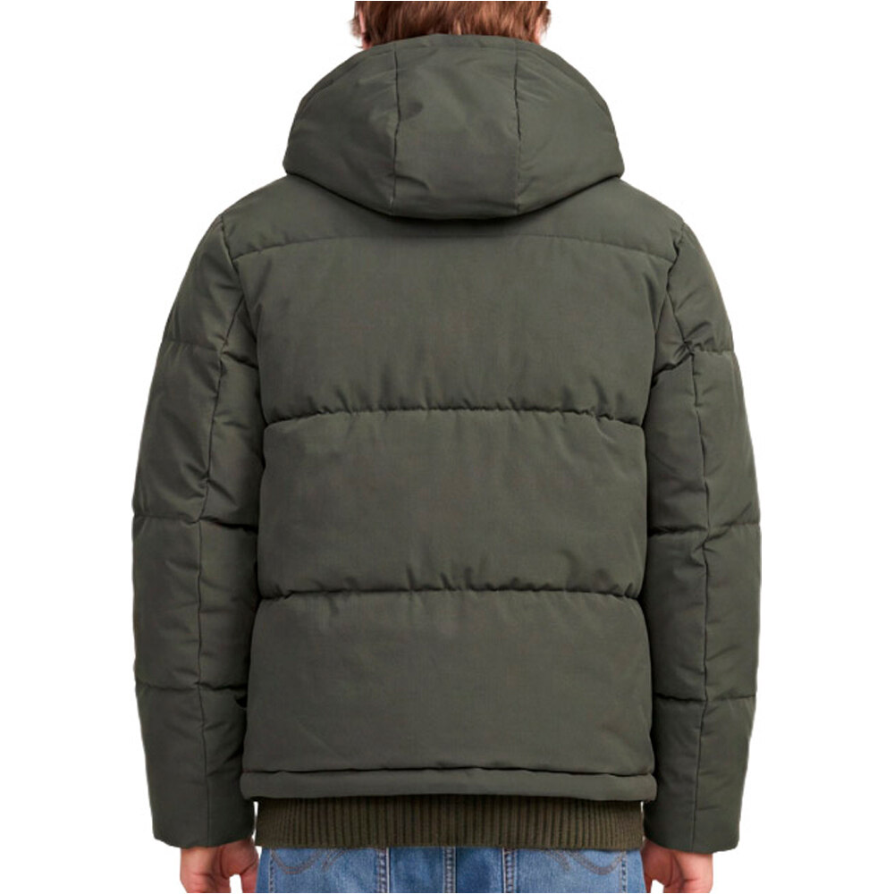 J&J chaquetas hombre JJGALAXY PUFFER JACKET VERDE vista trasera
