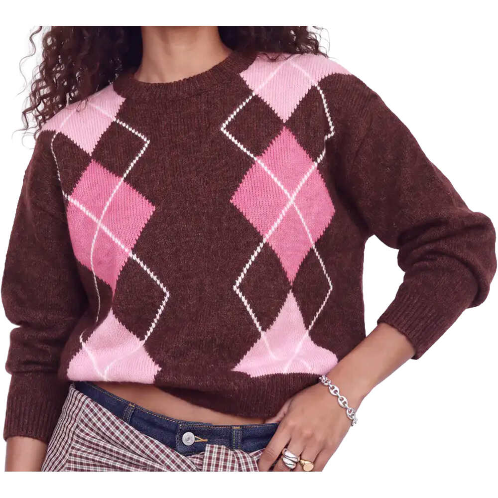 J&J sudadera mujer JXHARVI CREW NECK KNIT ROJO vista detalle