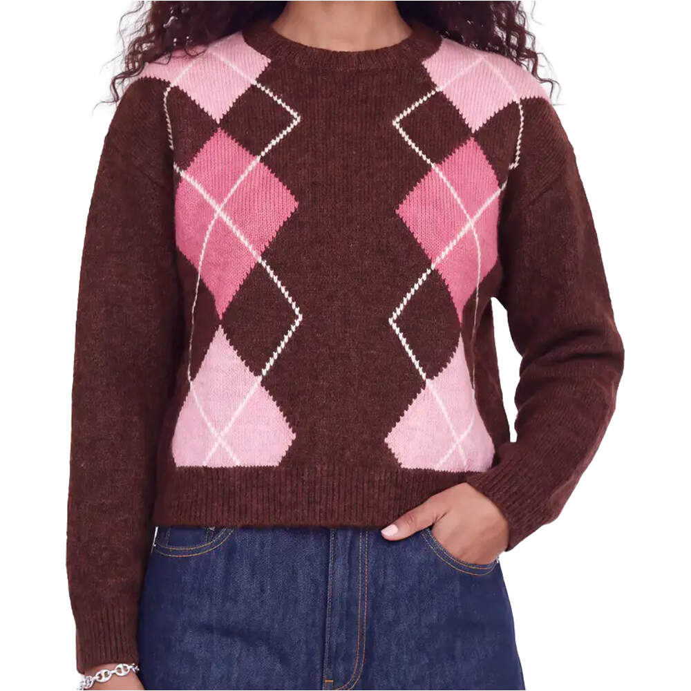 J&J sudadera mujer JXHARVI CREW NECK KNIT ROJO vista frontal