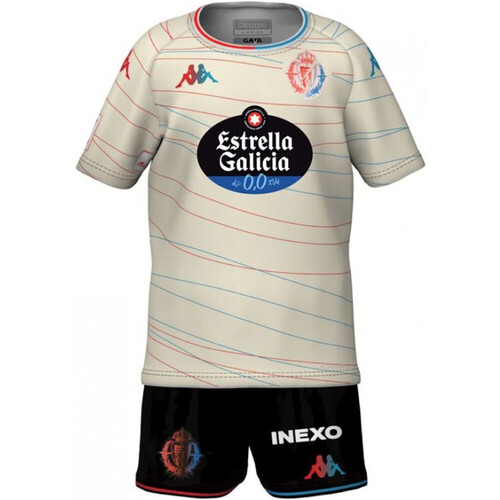 Kappa equipación fútbol niño VALLADOLID 24/25 SEGUNDA EQUIPACION BLANCO