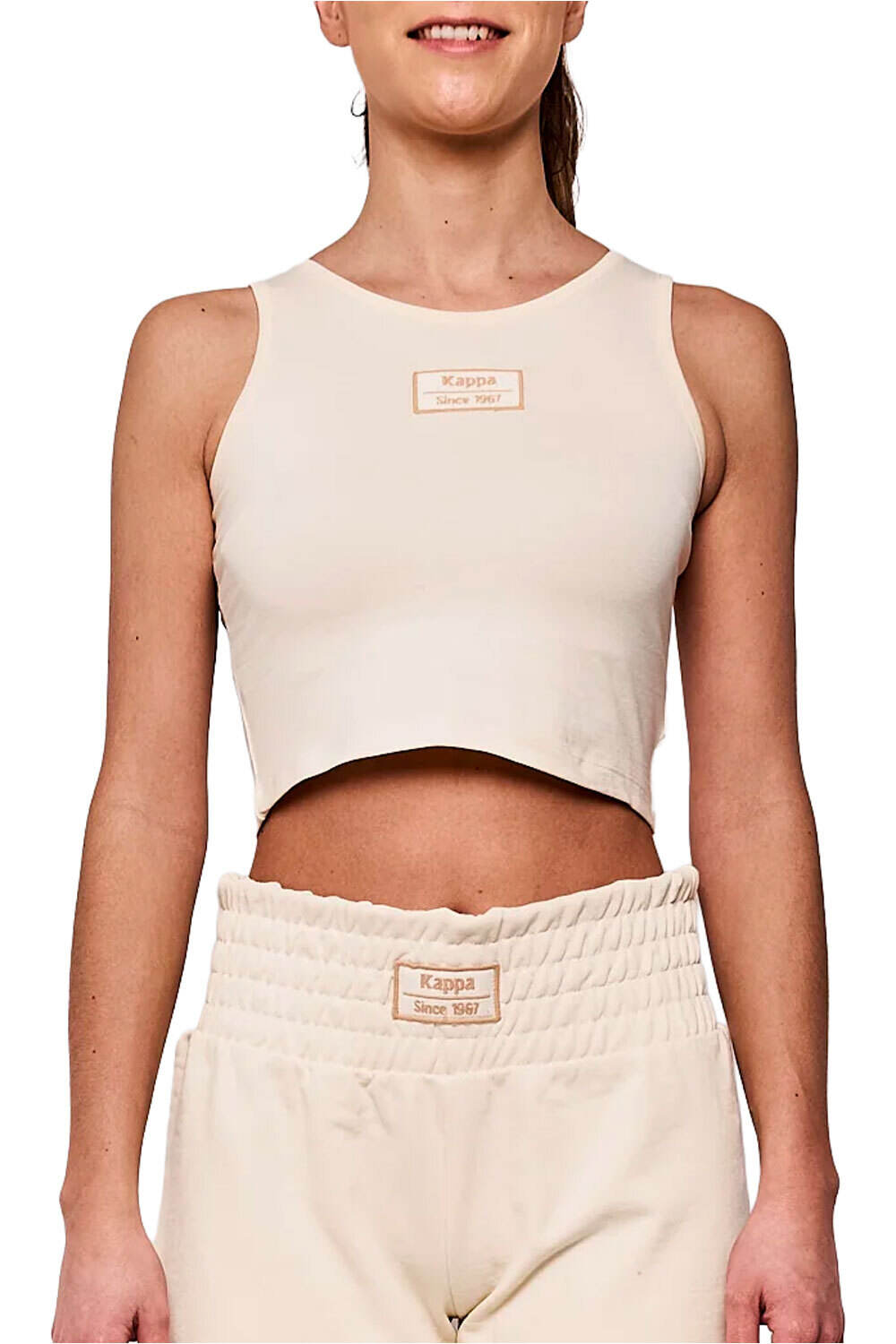 Kappa sujetadores deportivos AUTHENTIC STEW ORGANIC BLANCO vista frontal