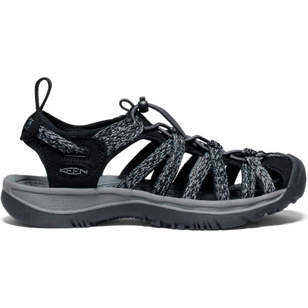 Keen sandalias trekking mujer WHISPER NEGRO lateral exterior
