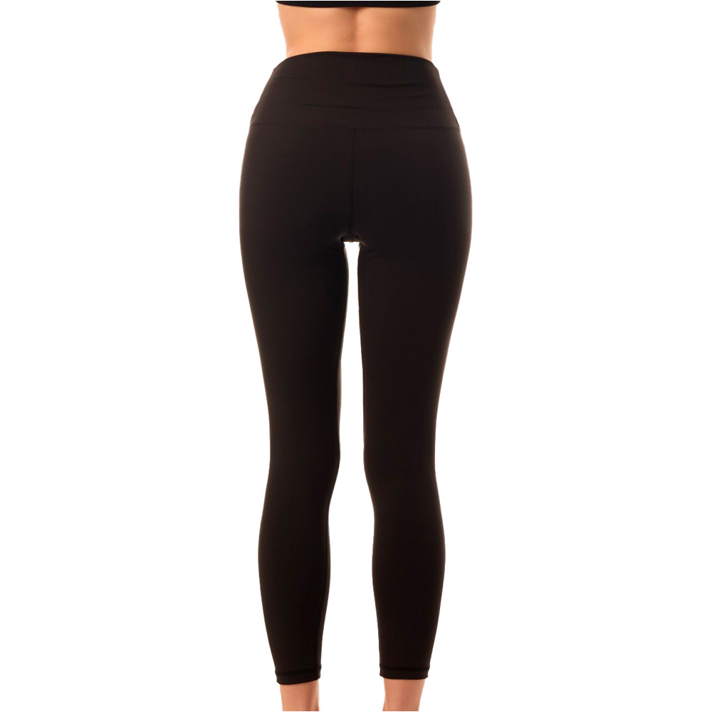 Kehat pantalones y mallas largas fitness mujer LEGGING LARGO SAR NEGRO vista trasera