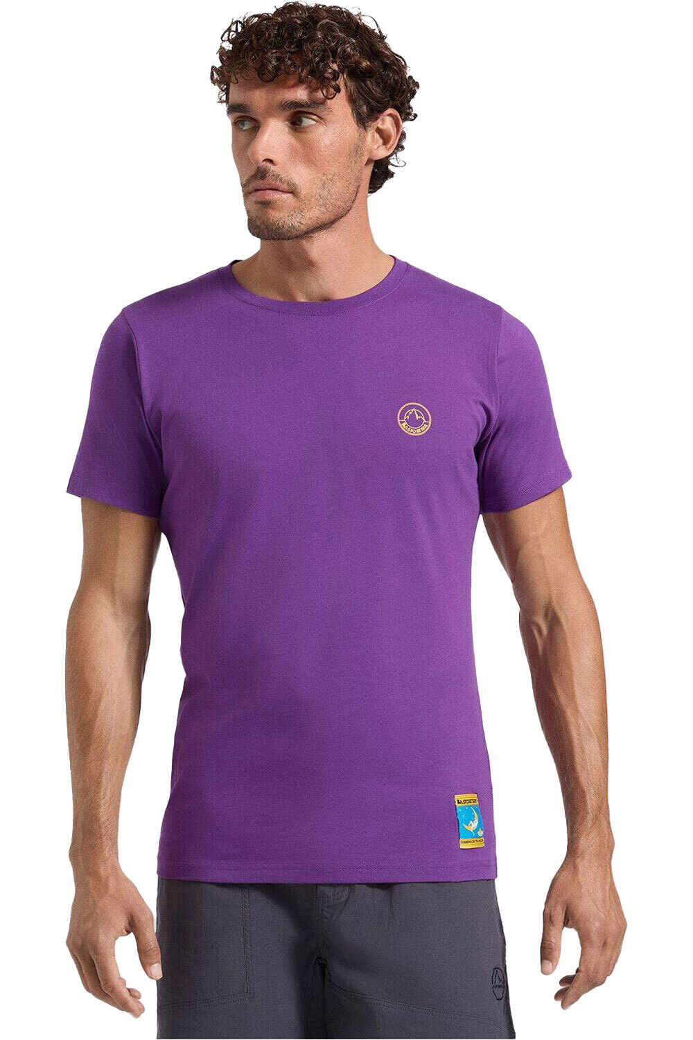 La Sportiva camiseta montaña manga corta hombre Climbing on the Moon T-Shirt M MORADO vista frontal