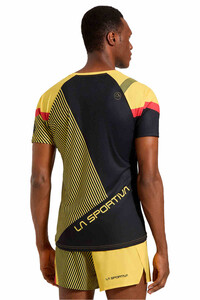 La Sportiva camiseta técnica manga corta hombre FLOW AMARILLO vista trasera