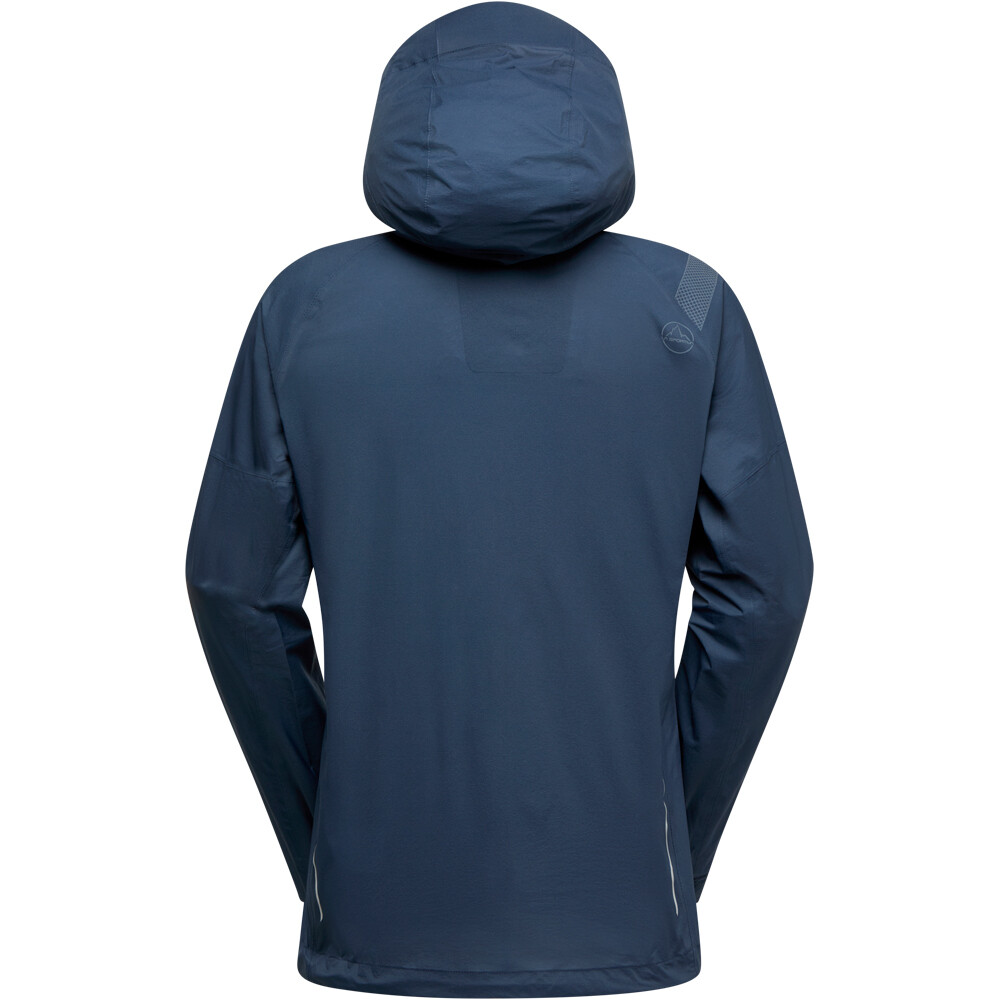 La Sportiva CHAQUETA RUNNING MUJER POCKETSHELL AZUL vista trasera
