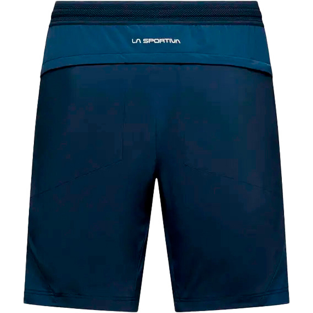 La Sportiva pantalón corto montaña hombre TRAIL GUARD AZUL vista trasera