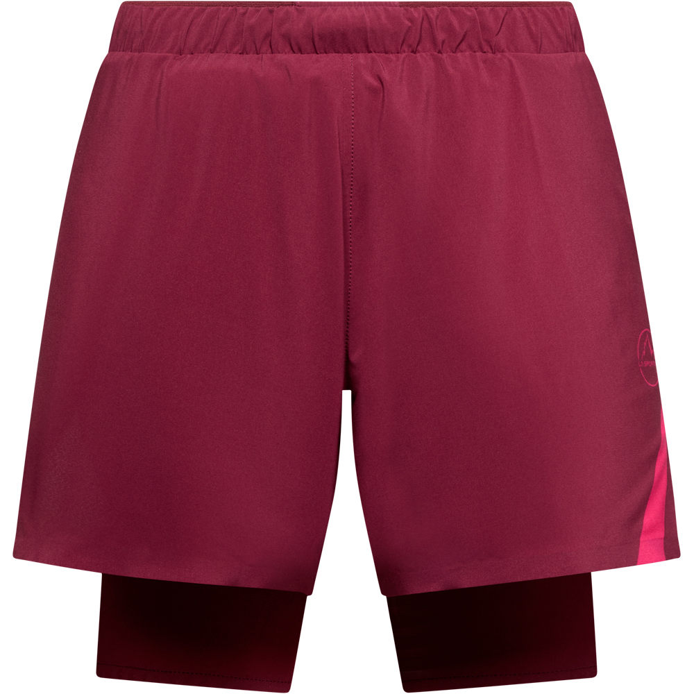 La Sportiva pantalón running mujer FLOW 5 ROJO vista frontal