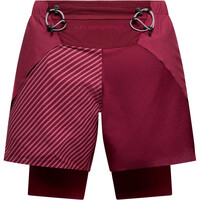 La Sportiva pantalón running mujer FLOW 5 ROJO vista trasera