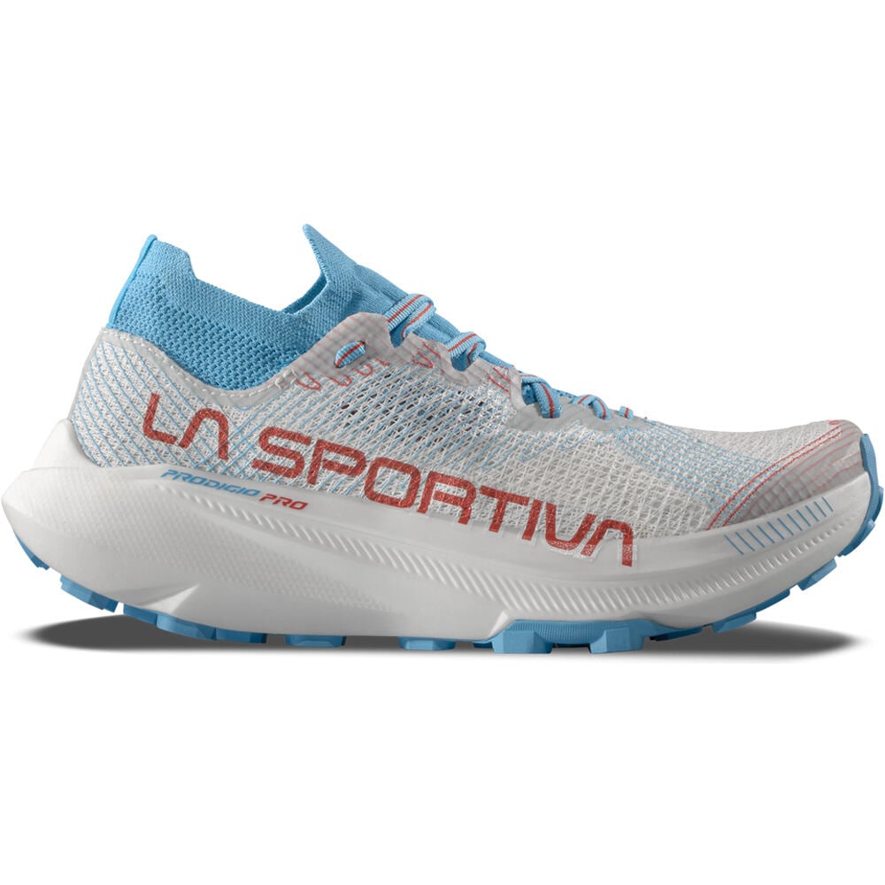 La Sportiva zapatillas trail mujer PRODIGIO PRO BLANCO lateral exterior