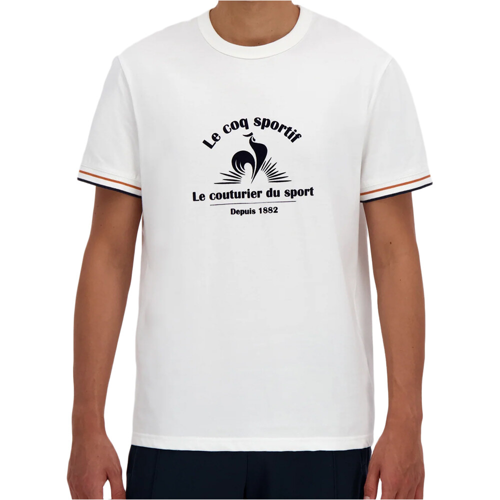 Le Coq Sportif camiseta manga corta hombre HERITAGE BLANCO vista frontal