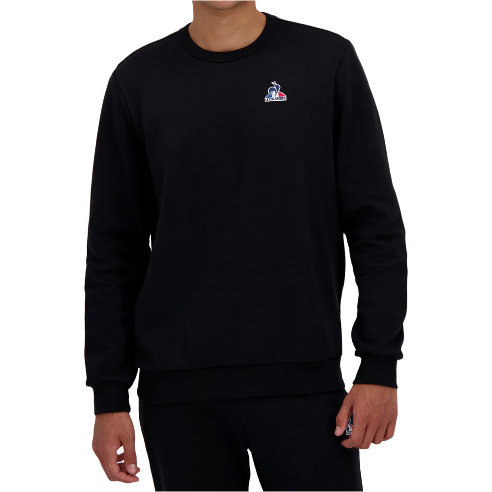 Le Coq Sportif sudadera hombre ESSENTIALS NEGRO vista frontal