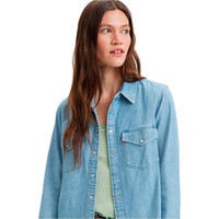 Levi'S camisa manga larga mujer ICONIC WESTERN LIGHT INDIGO  vista detalle