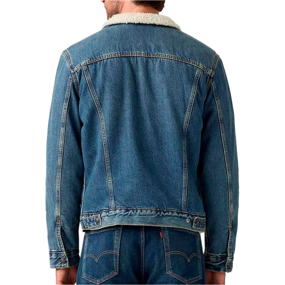 Levi'S chaquetas hombre TYPE 3 SHERPA TRUCKER AZUL vista trasera