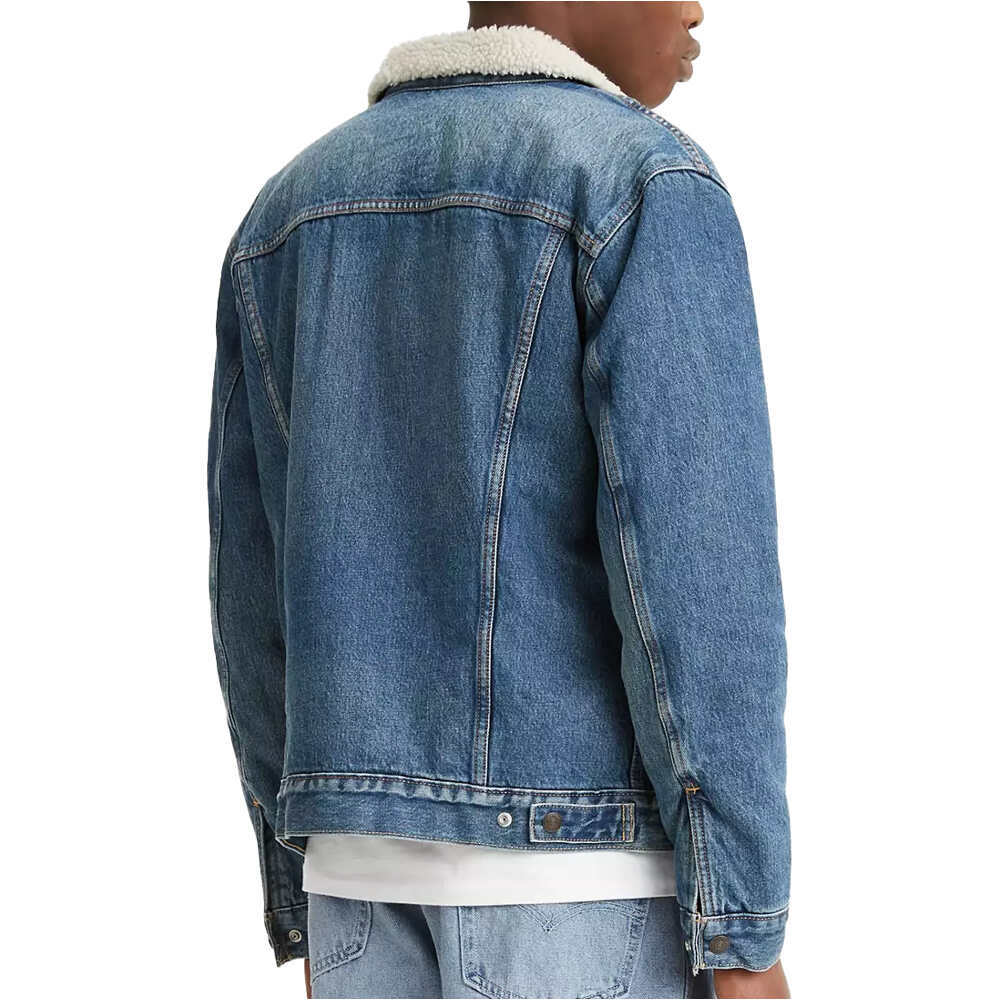 Levi'S chaquetas hombre TYPE 3 SHERPA TRUCKER MED AZUL vista trasera