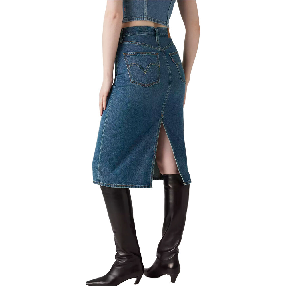 Levi'S faldas mujer HR BACK SLIT SKIRT MED INDIGO - WORN IN  03