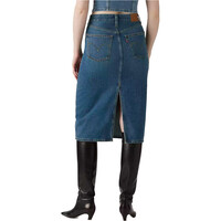 Levi'S faldas mujer HR BACK SLIT SKIRT MED INDIGO - WORN IN  vista trasera