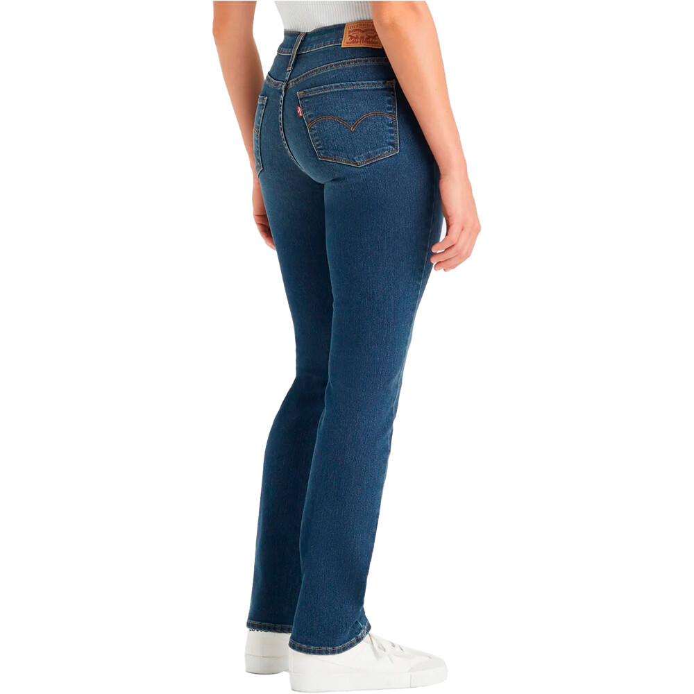 Levi'S pantalón mujer 314 SHAPING STRAIGHT DARK INDIGO - WORN IN  vista trasera
