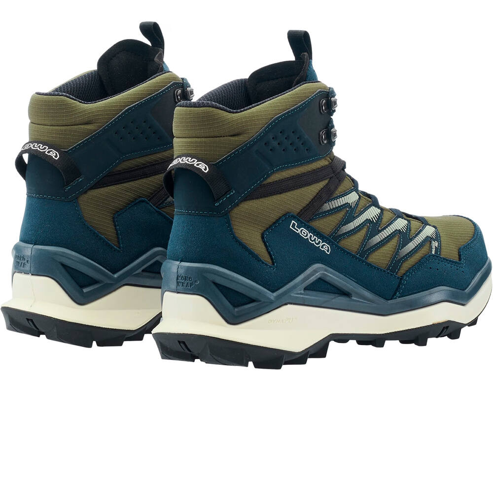 Lowa zapatilla trekking hombre MADDOX PRO GORE-TEX MID AZUL vista trasera