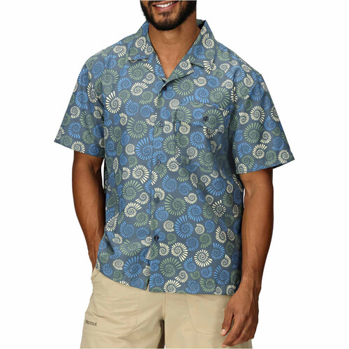 Marmot camisa montaña manga corta hombre AIREXCHANGE SOLARSHIELD CAMP NOVELTY AZUL