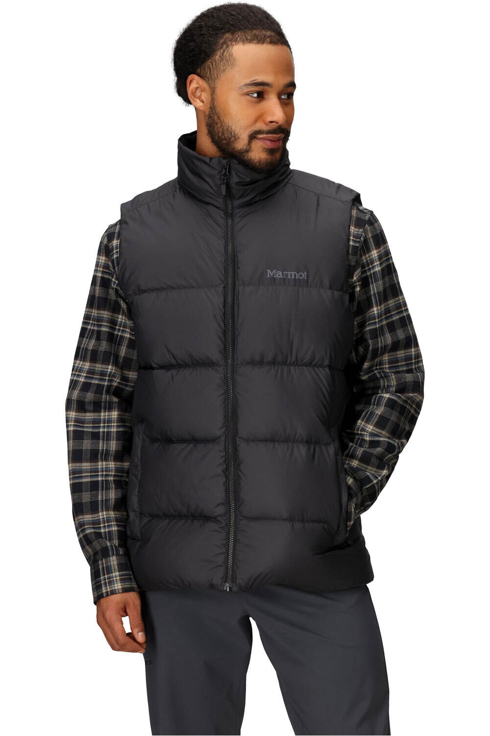 Marmot chaleco outdoor hombre GUIDES DOWN NEGRO vista frontal