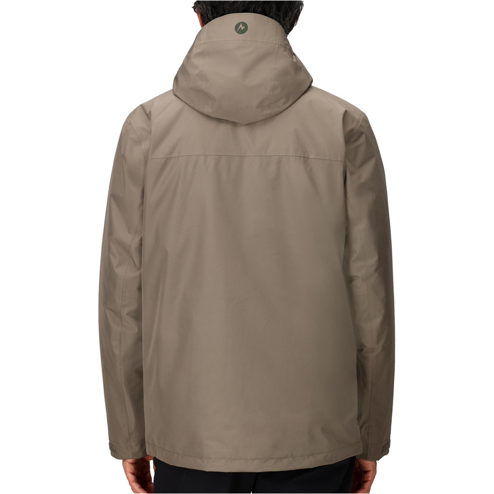 Marmot chaqueta impermeable insulada hombre RAMBLE COMPONENT GRIS vista trasera