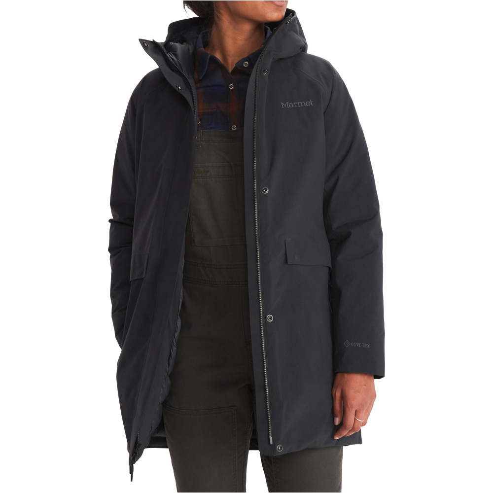Marmot chaqueta impermeable insulada mujer OSLO GORE-TEX NEGRO vista frontal