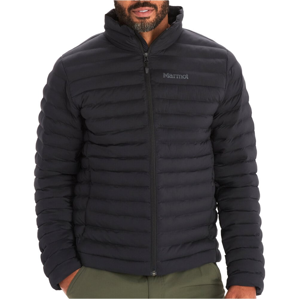 Marmot chaqueta outdoor hombre ECHO FEATHERLESS NEGRO vista frontal