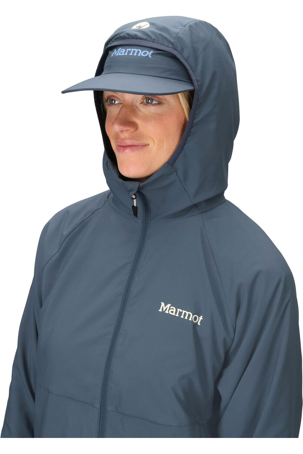 Marmot chaqueta outdoor mujer AEROTHERMAL AZUL vista detalle