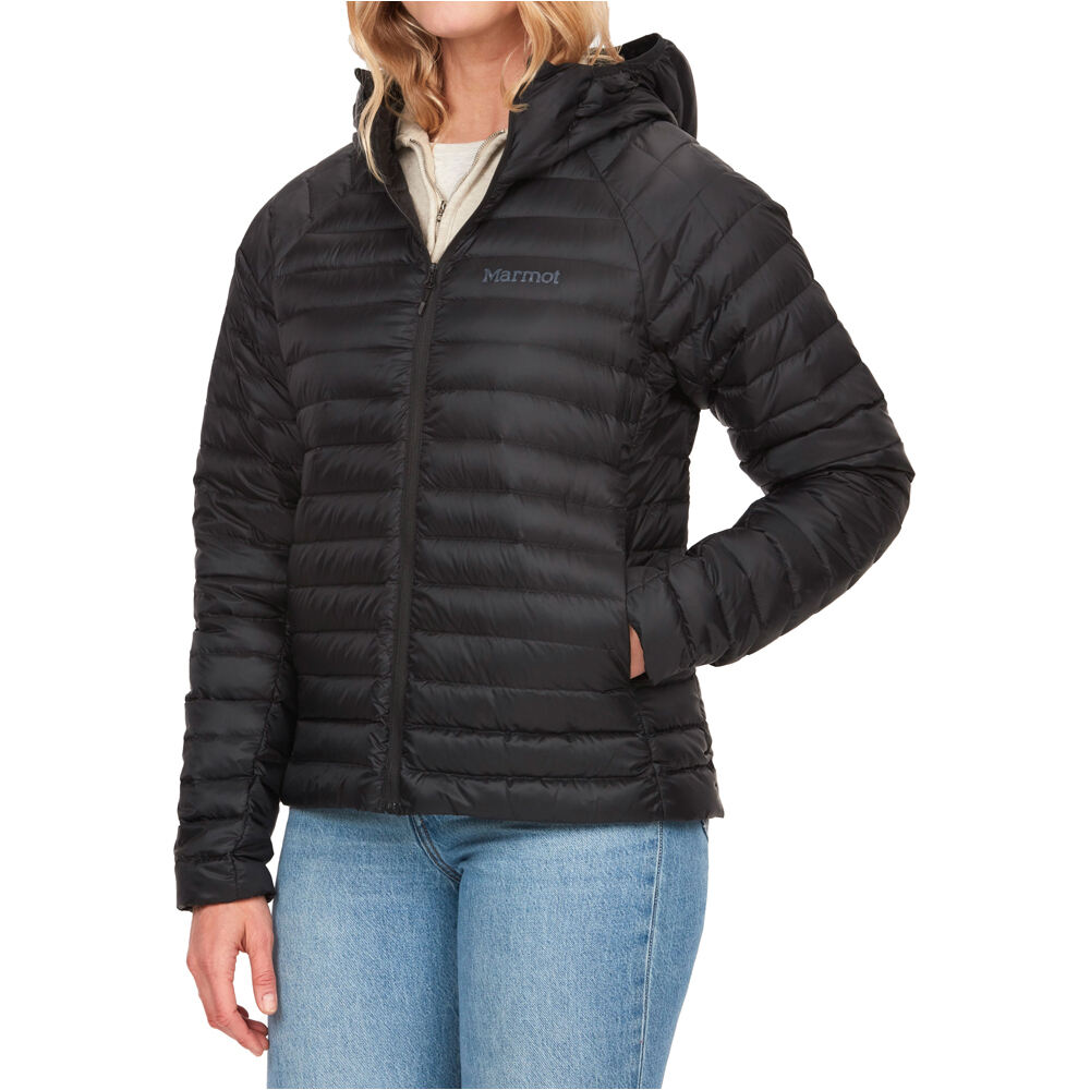 Marmot chaqueta outdoor mujer HYPE DOWN NEGRO vista frontal