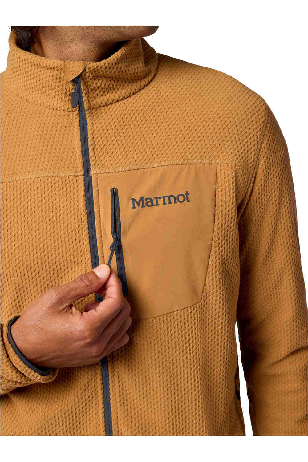 Marmot forro polar hombre AIRFLEECE MARRON vista detalle