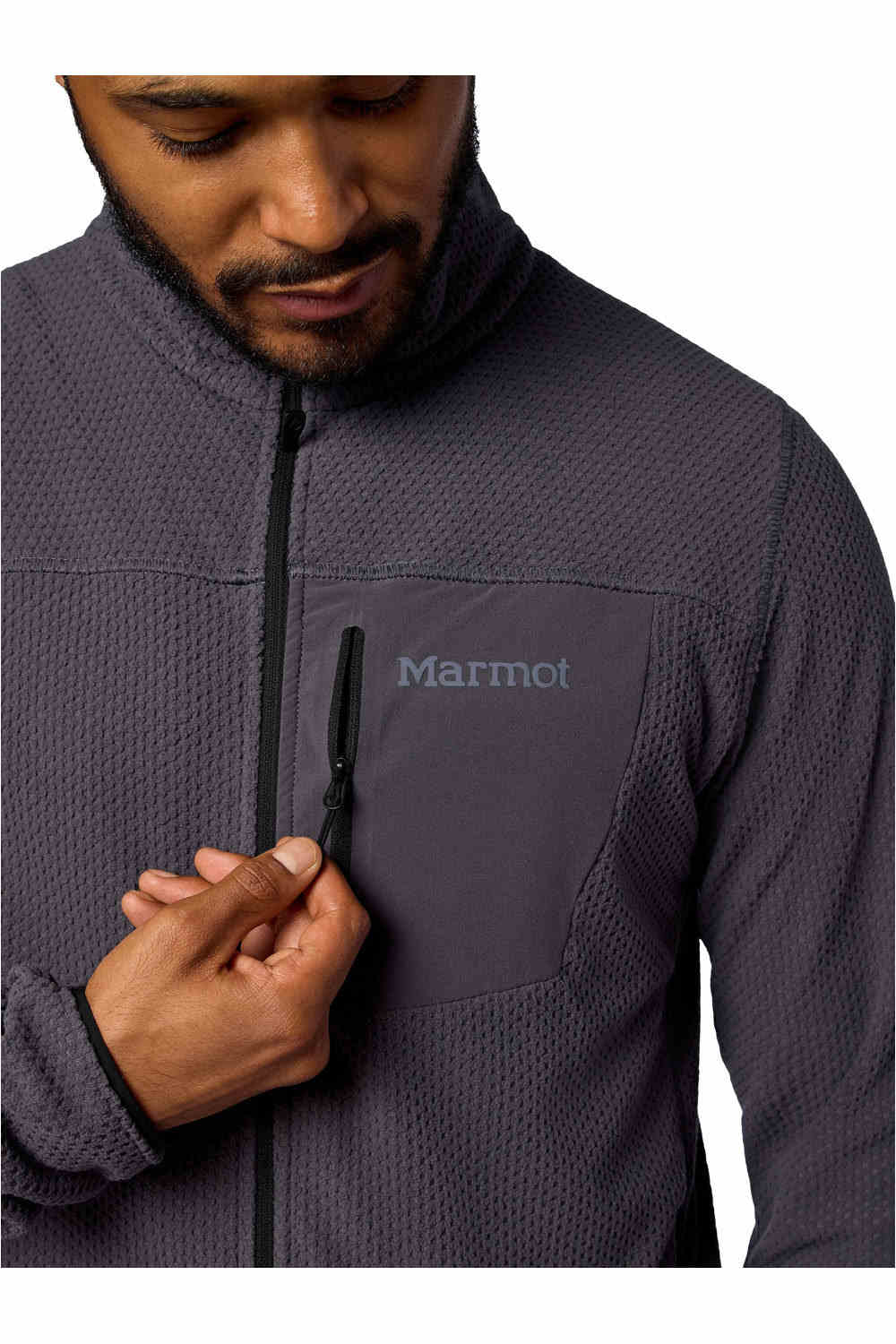Marmot forro polar hombre AIRFLEECE NEGRO vista detalle