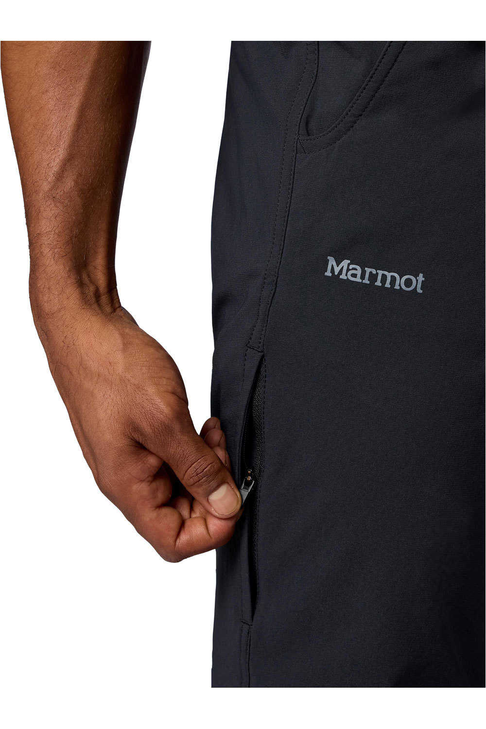 Marmot pantalón montaña hombre DIVERTER NEGRO vista detalle