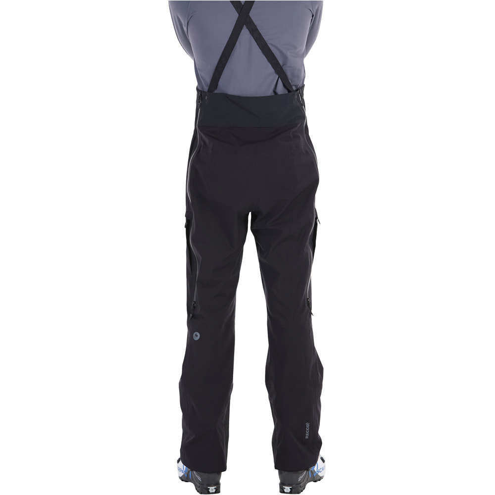 Marmot pantalones esquí hombre SOLITUDE NEGRO vista trasera