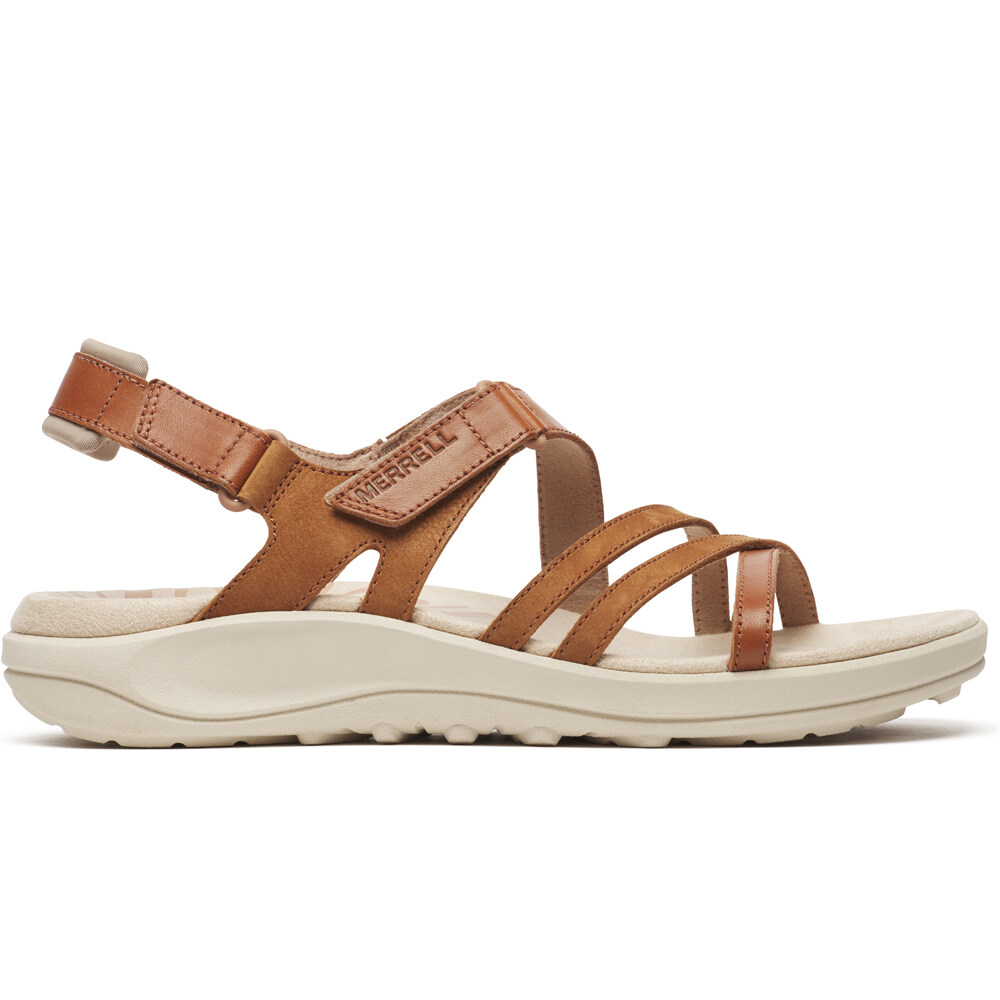 Merrell sandalias trekking mujer HARBOR BACKSTRAP MARRON lateral exterior