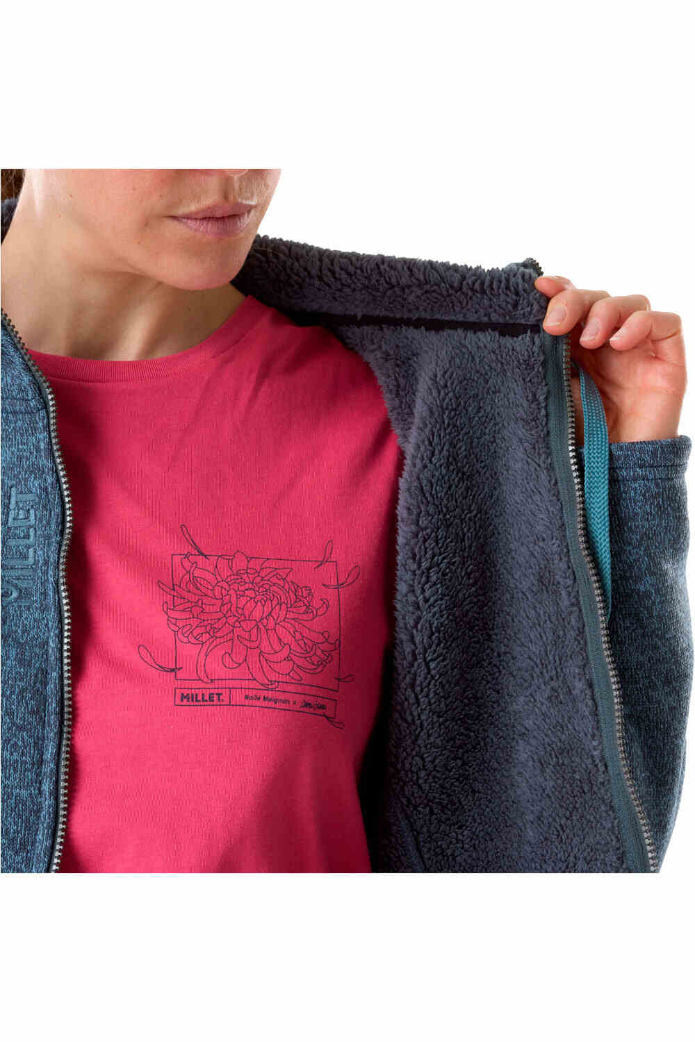 Millet forro polar mujer CHAMONIX KNITWARM HOODIE W AZUL 03