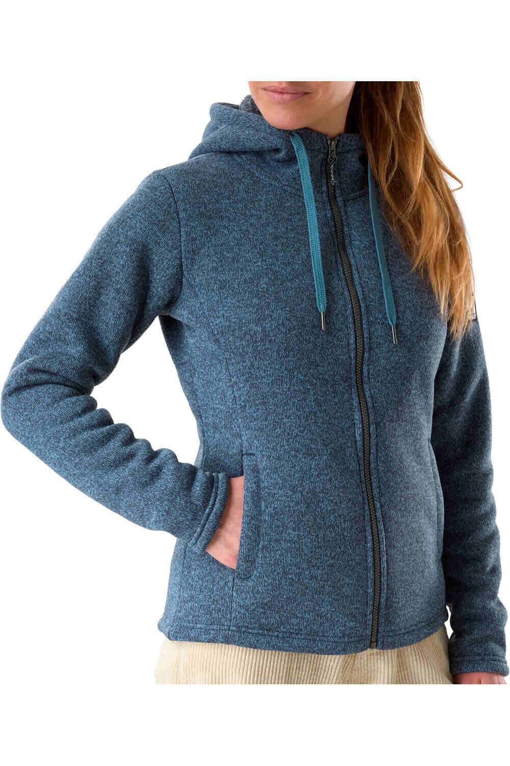 Millet forro polar mujer CHAMONIX KNITWARM HOODIE W AZUL vista detalle