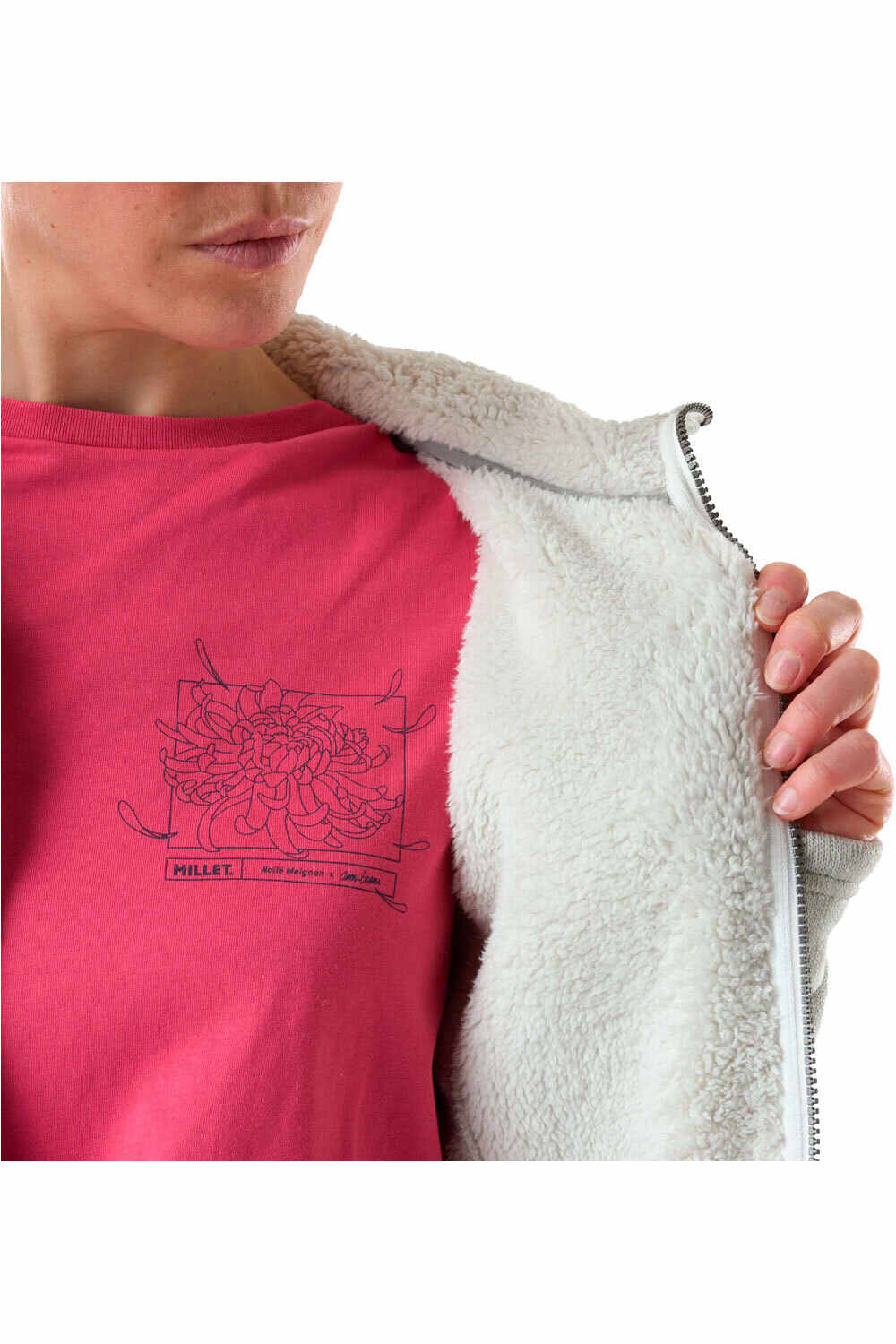 Millet forro polar mujer CHAMONIX KNITWARM HOODIE W BLANCO 03