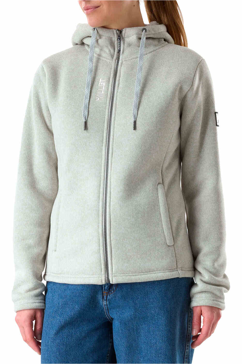 Millet forro polar mujer CHAMONIX KNITWARM HOODIE W BLANCO vista frontal