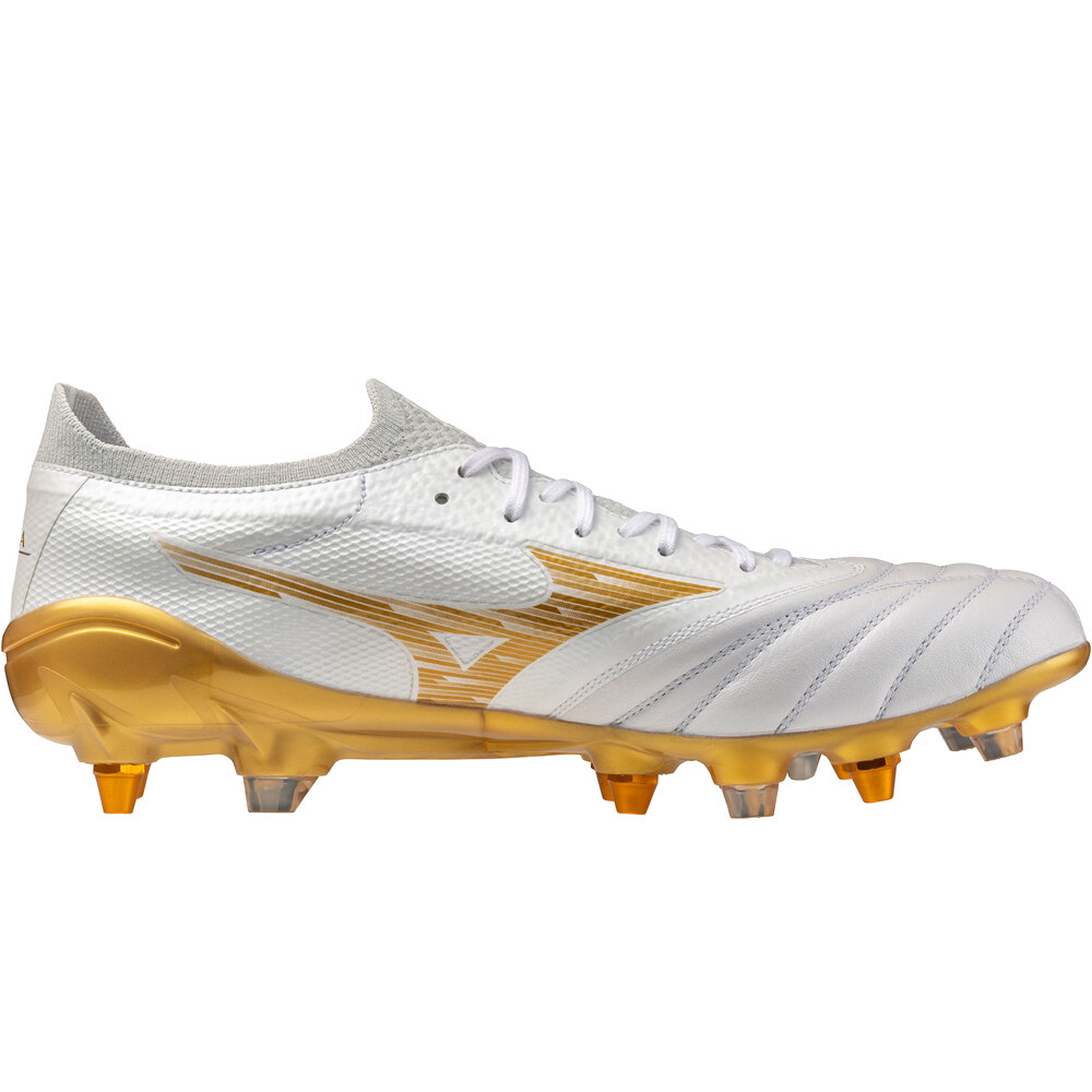 Mizuno botas de futbol cesped natural MORELIA NEO IV BETA ELITE MIX SG BLANCO lateral interior
