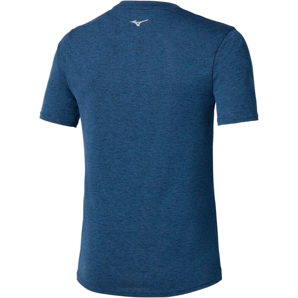 Mizuno camiseta técnica manga corta hombre CORE RUN AZUL vista trasera