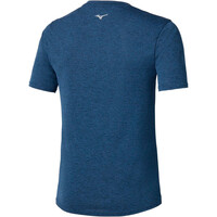 Mizuno camiseta técnica manga corta hombre CORE RUN AZUL vista trasera