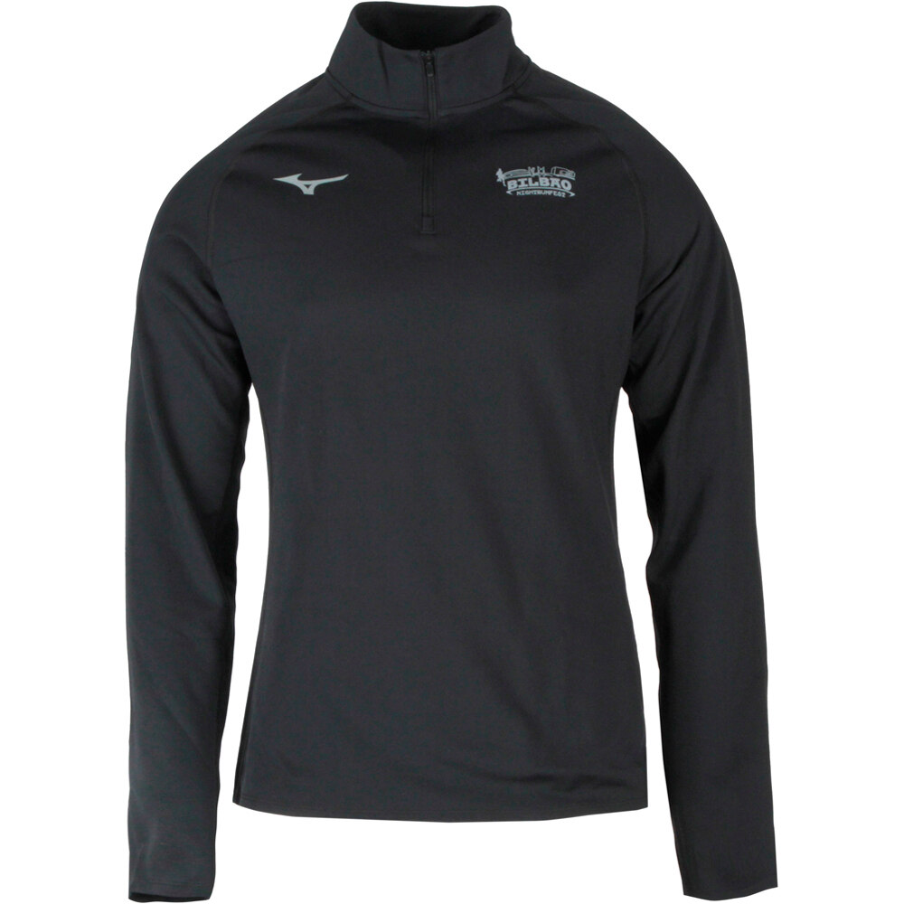 Mizuno camiseta técnica manga larga hombre BILBAO NIGHT RUNNING FEST MERCHANDISING NEGRO vista frontal
