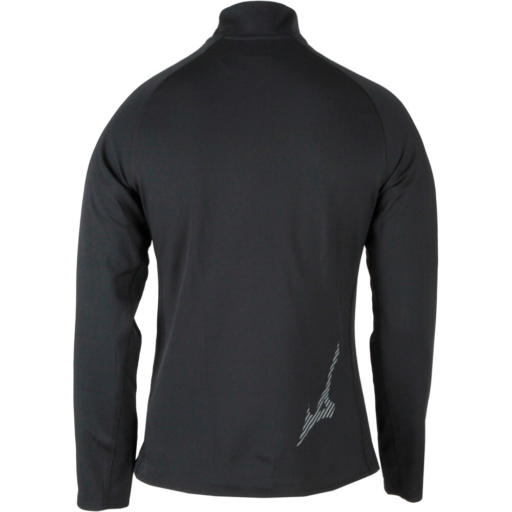 Mizuno camiseta técnica manga larga hombre BILBAO NIGHT RUNNING FEST MERCHANDISING NEGRO vista trasera