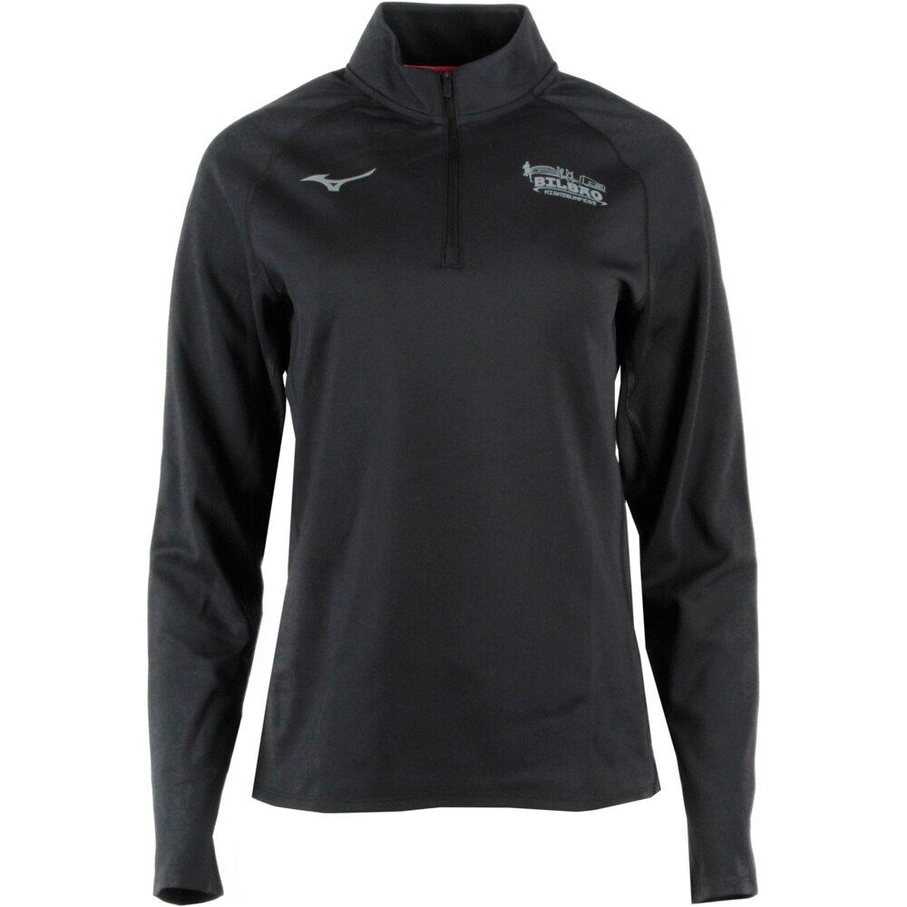Mizuno camiseta técnica manga larga mujer TEAM WARMER NEGRO vista frontal