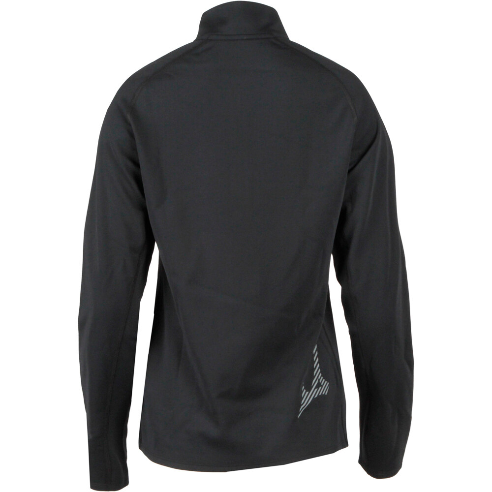 Mizuno camiseta técnica manga larga mujer TEAM WARMER NEGRO vista trasera
