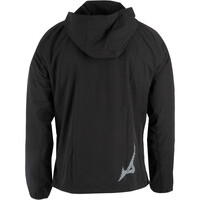 Mizuno CHAQUETA RUNNING HOMBRE BILBAO NIGHT RUNNING FEST MERCHANDISING NEGRO vista trasera