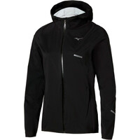 Mizuno CHAQUETA RUNNING MUJER WATERPROOF 20K NEGRO vista frontal